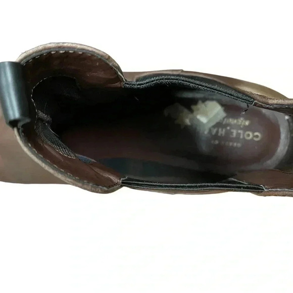 Cole Haan Signature Grandos Waterproof Wedge Brown  Chelsea Boots Size 8.5 - Picture 10 of 12